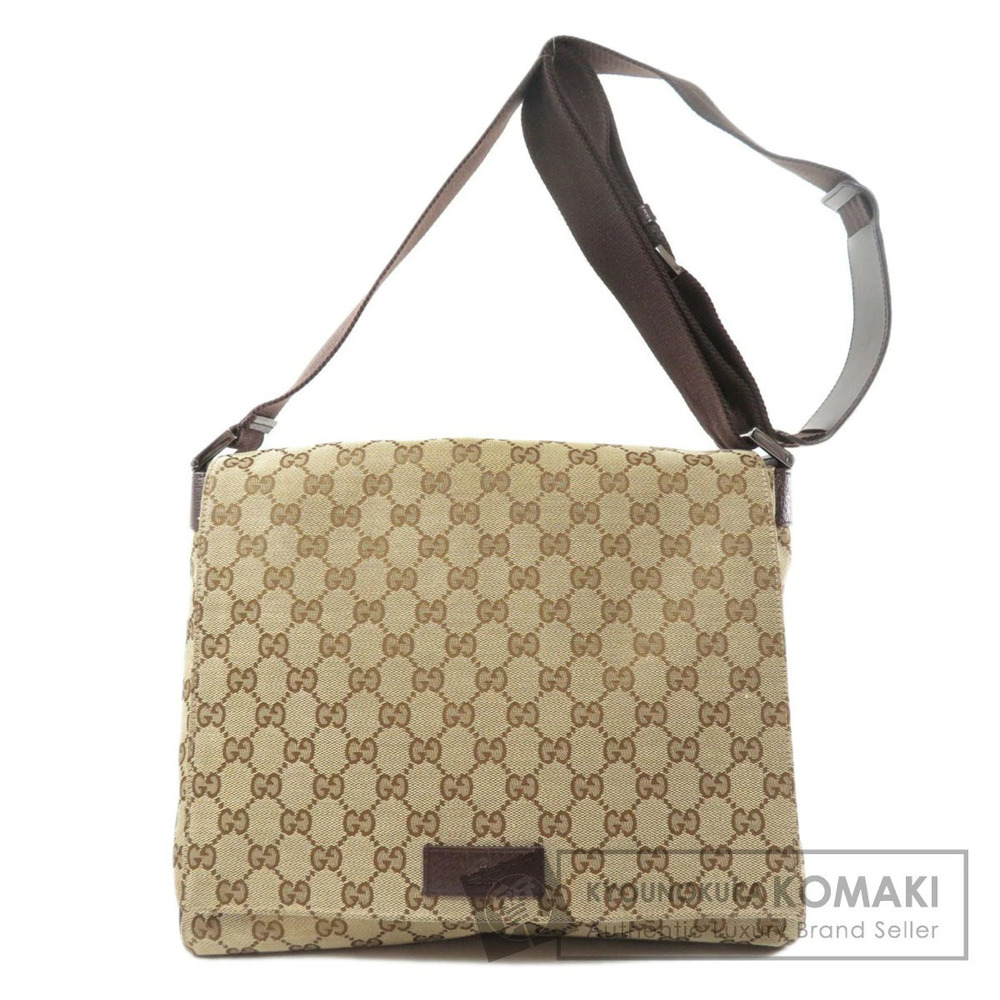 Gucci GG Crossbody Messenger Bag beige brown canvas